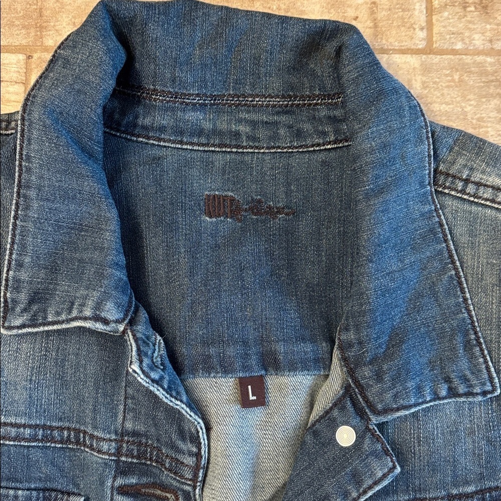 Kut from the Kloth Amelia dark wash denim jacket. - Picture 4 of 4